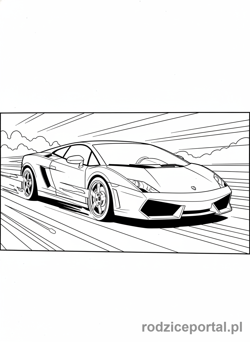 Kolorowanka Lamborghini - Pędzące Lamborghini Gallardo