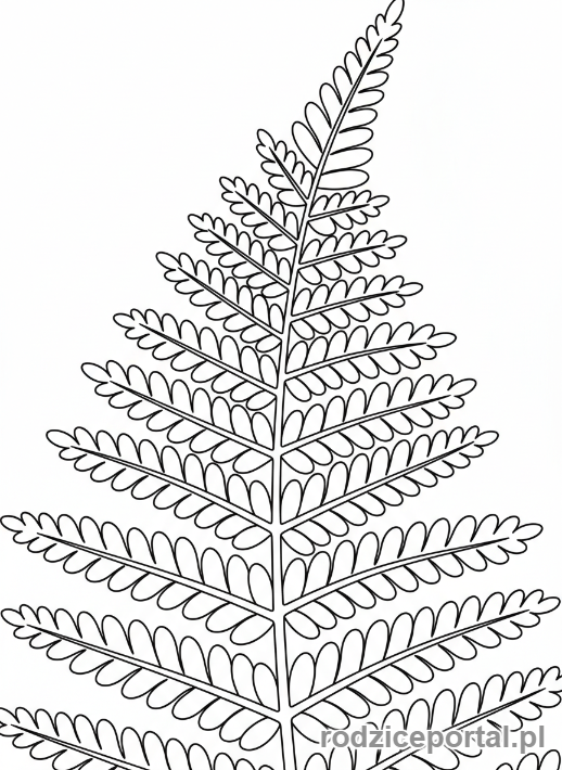 Kolorowanka Las - Liść paproci