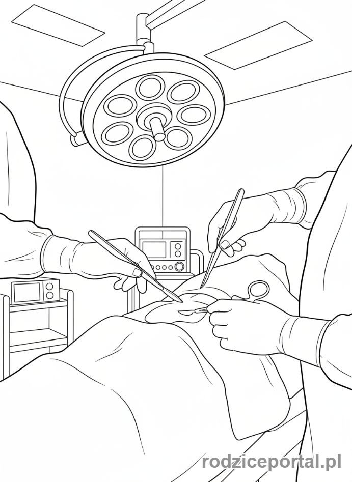 Kolorowanka Lekarz - Lekarz operuje