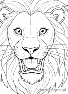 Kolorowanka Lew - Glowa lwa
