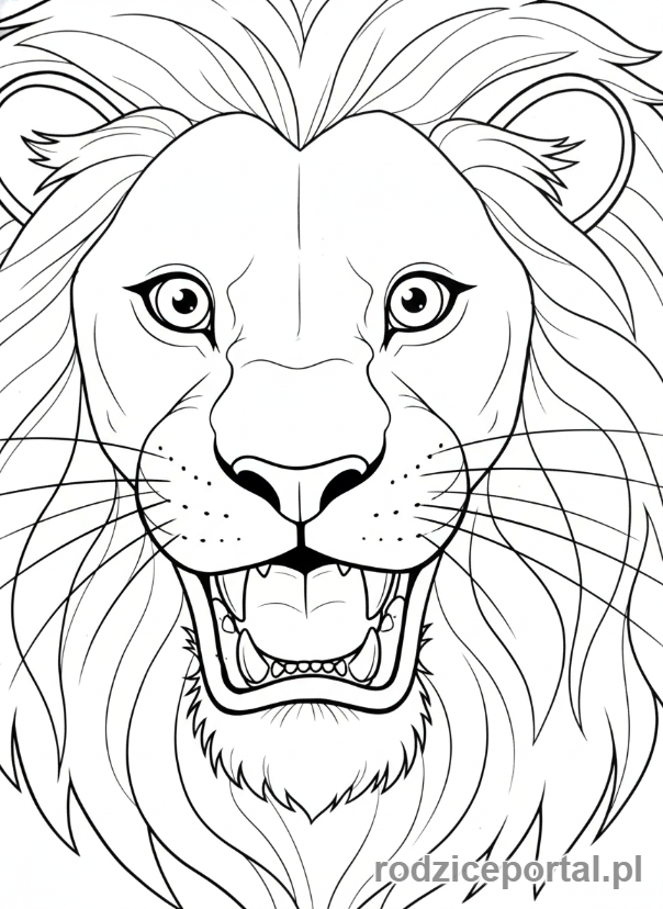 Kolorowanka Lew - Glowa lwa