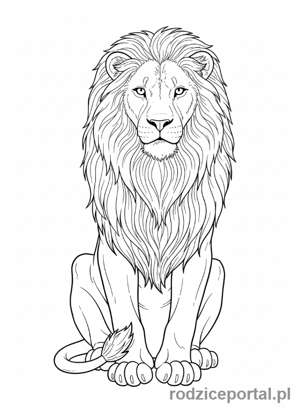 Kolorowanka Lew - Lew siedzacy