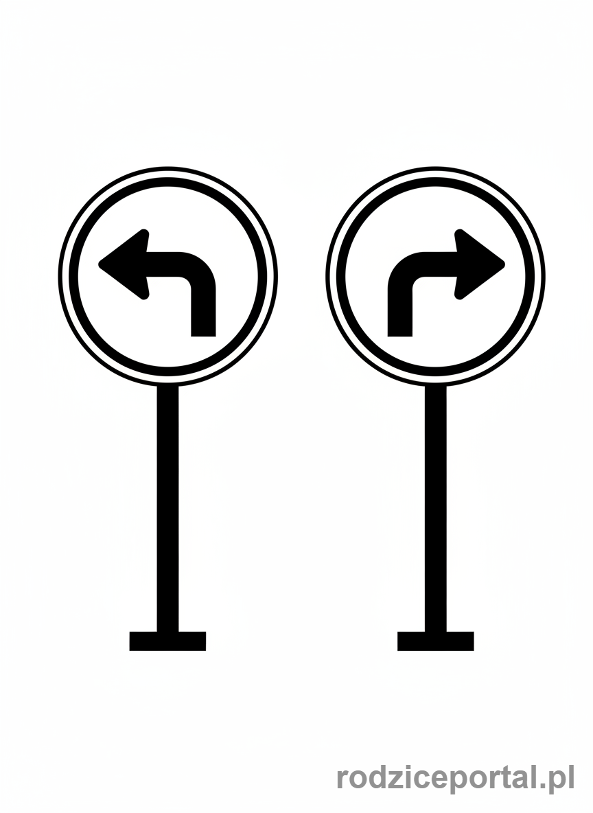 Kolorowanka Lewa Prawa Strona - Znaki drogowe