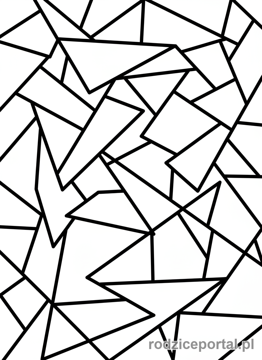 Kolorowanka Linie I Kształty - Dynamiczne linie zygzakowate