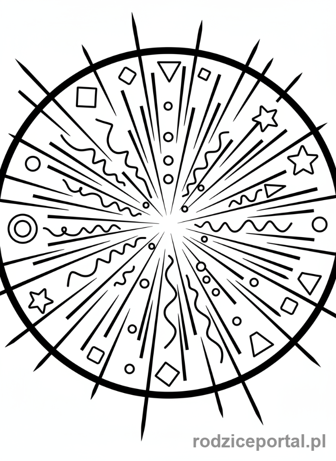 Kolorowanka Linie I Kształty - Eksplozja linii i kształtów