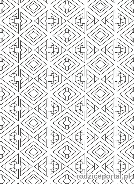 Kolorowanka Linie I Kształty - Wzór tessellacji z figur