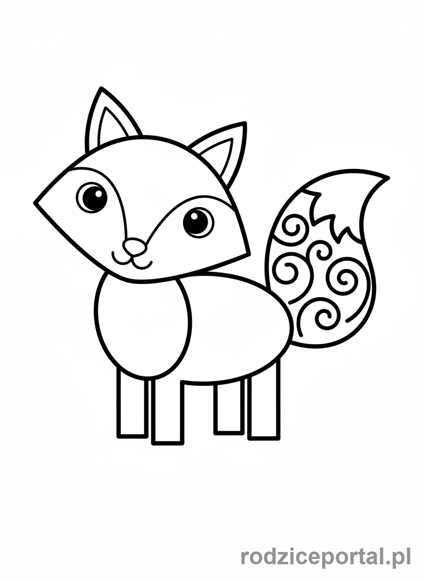 Kolorowanka Linie I Kształty - Zwierzę z prostych kształtów