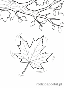 Kolorowanka Liście - Spadający liść