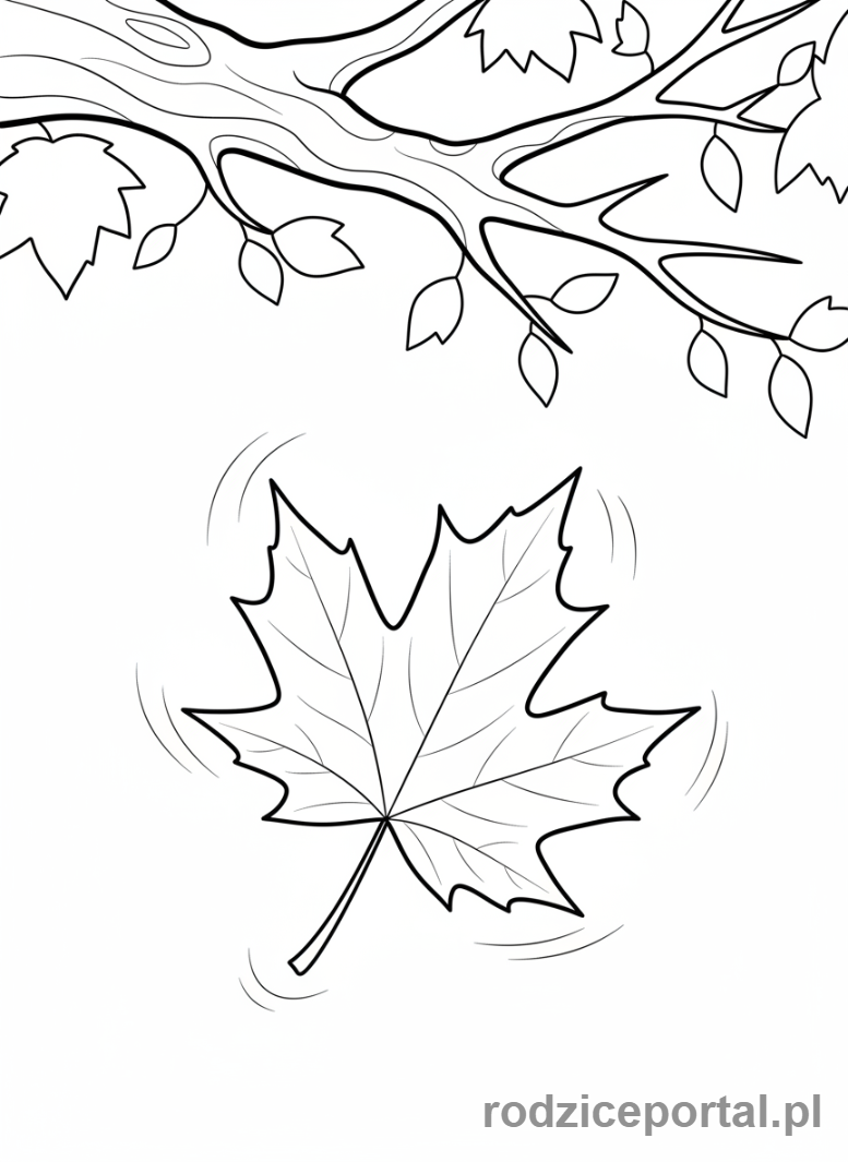 Kolorowanka Liście - Spadający liść