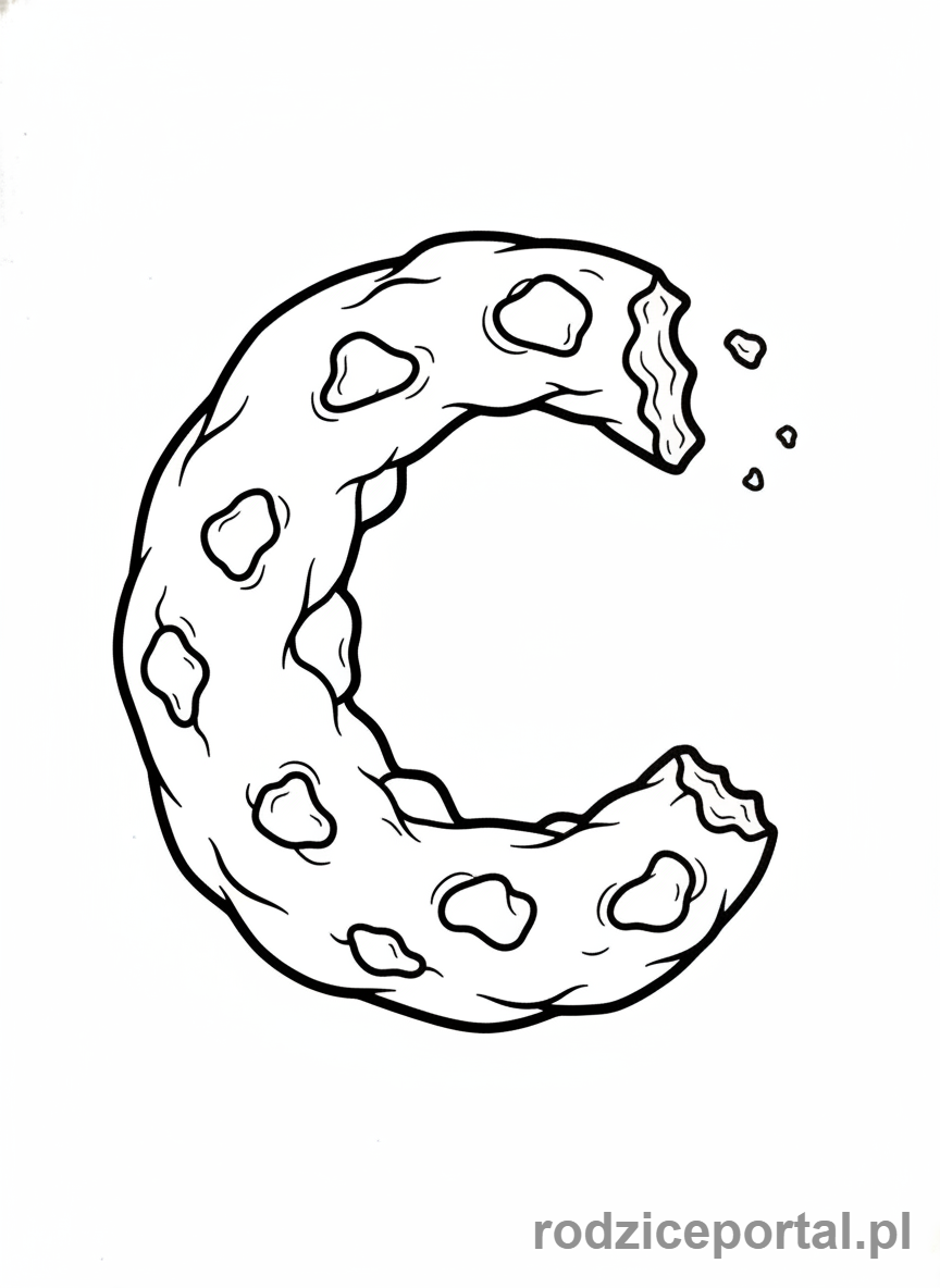 Kolorowanka Litery Pisane - Litera C jako ciasteczko