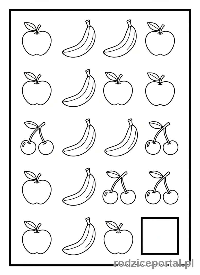 Kolorowanka Logiczne Dla Dzieci - Co będzie następne w sekwencji?