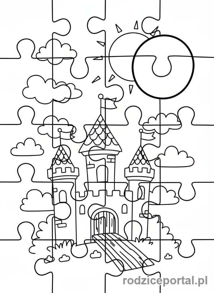 Kolorowanka Logiczne Dla Dzieci - Wstaw brakujący kawałek puzzli