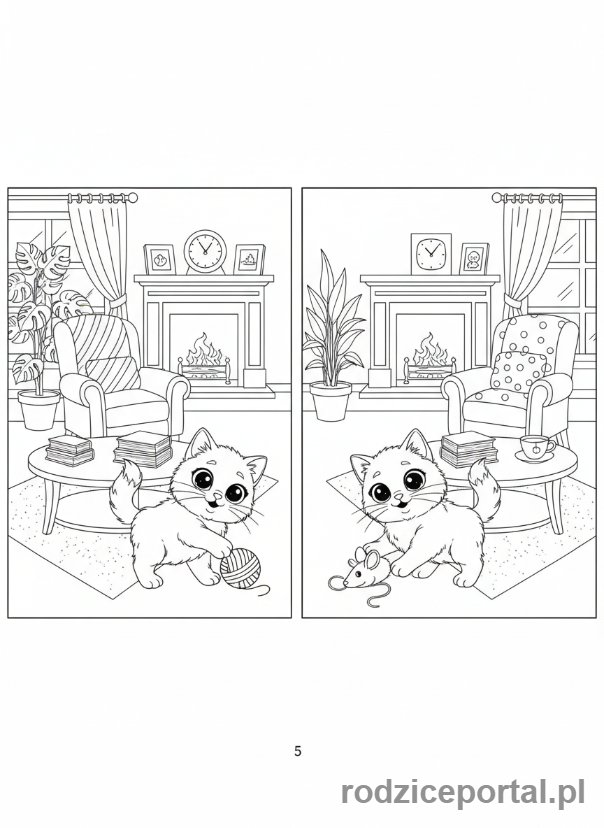 Kolorowanka Logiczne Dla Dzieci - Znajdź 5 różnic