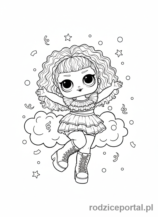Kolorowanka Lol - Lalka L.O.L. tańcząca z radością