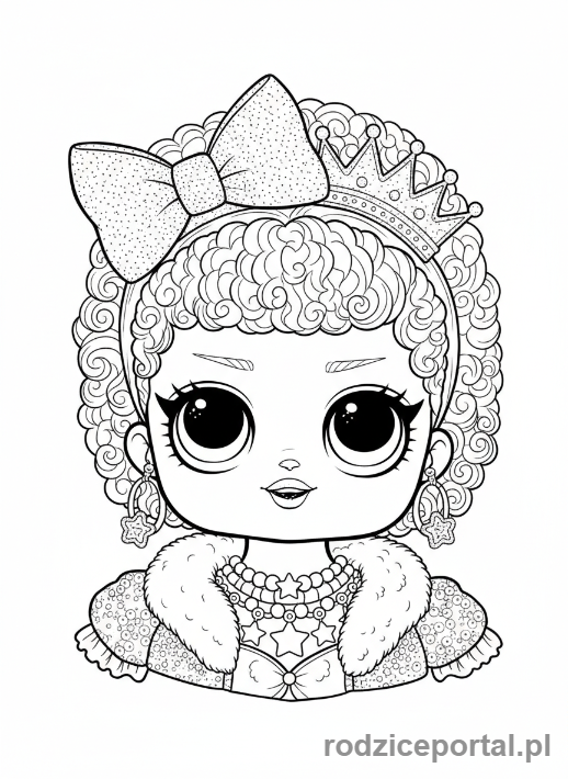 Kolorowanka Lol - Zbliżenie na twarz lalki L.O.L.