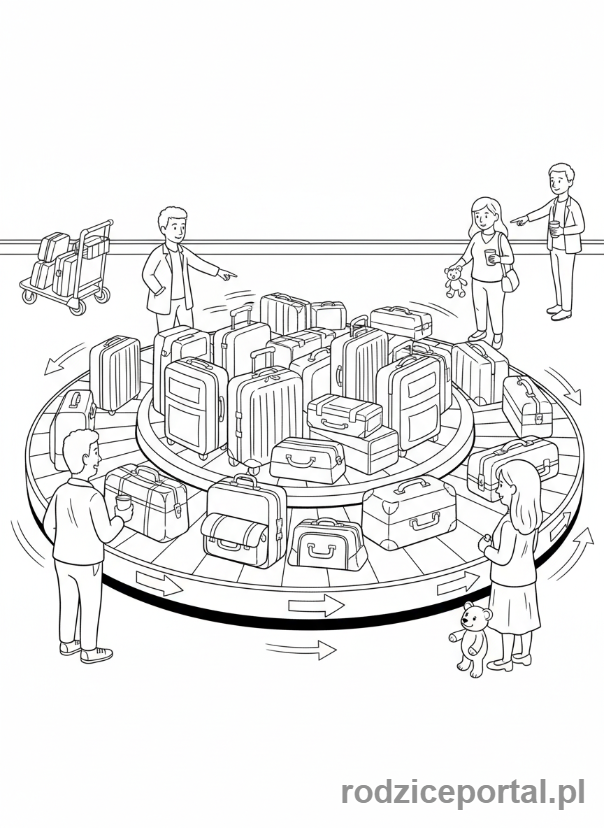 Kolorowanka Lotnisko - Karuzela bagażowa
