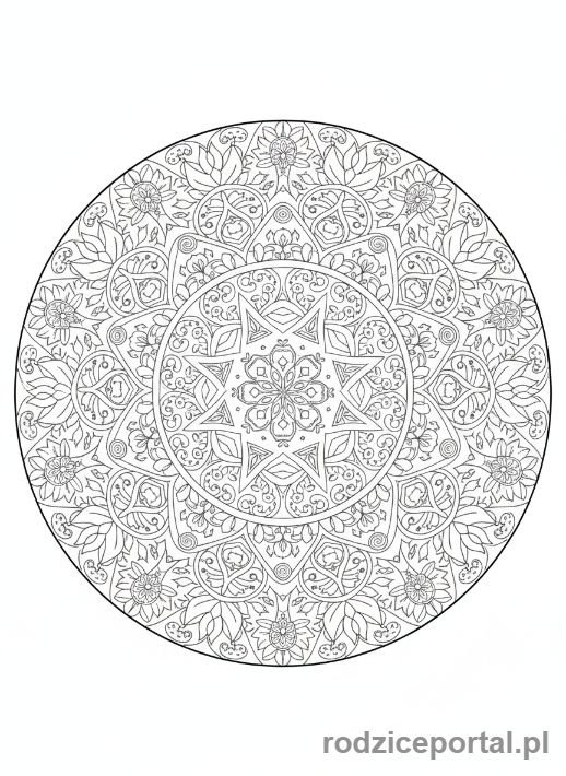 Kolorowanka Mandala - Klasyczna skomplikowana mandala