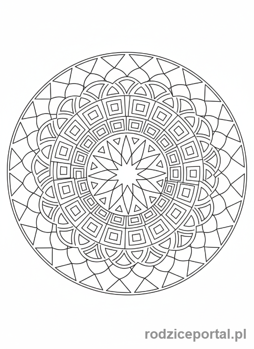Kolorowanka Mandala - Mandala geometryczna wzory