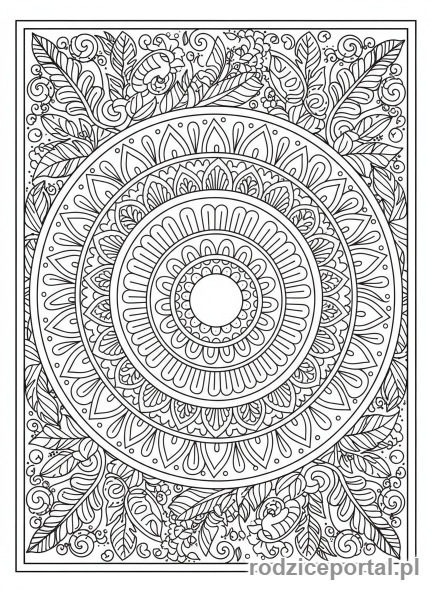 Kolorowanka Mandala - Mandala w kwadracie