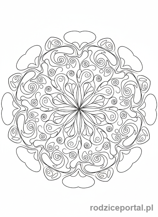 Kolorowanka Mandala - Mandala z abstrakcyjnymi wzorami