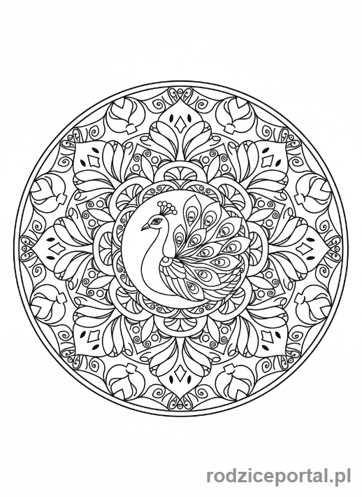 Kolorowanka Mandala - Mandala z motywami zwierząt
