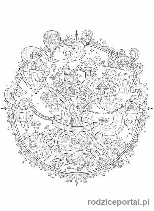 Kolorowanka Mapa Miasta - Fantazyjna mapa miasta