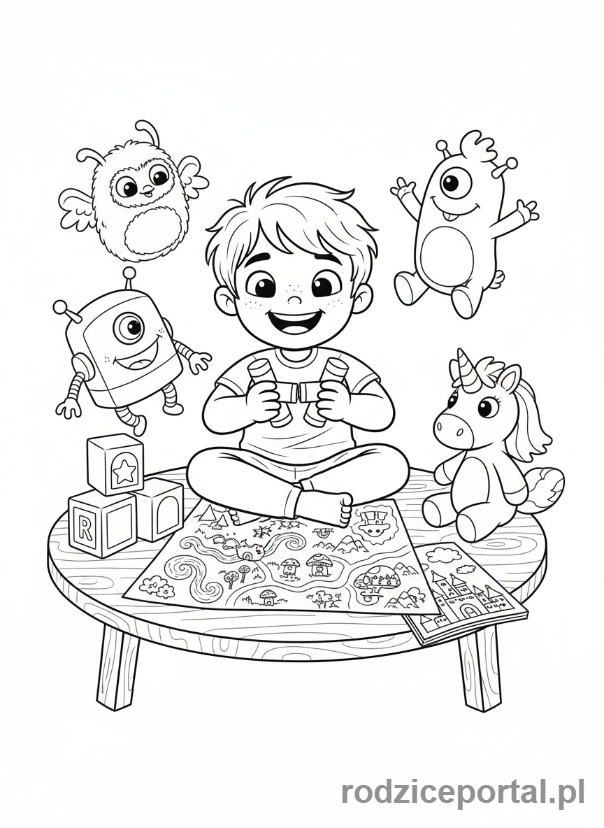 Kolorowanka Mapy - Dziecko rysujące mapę