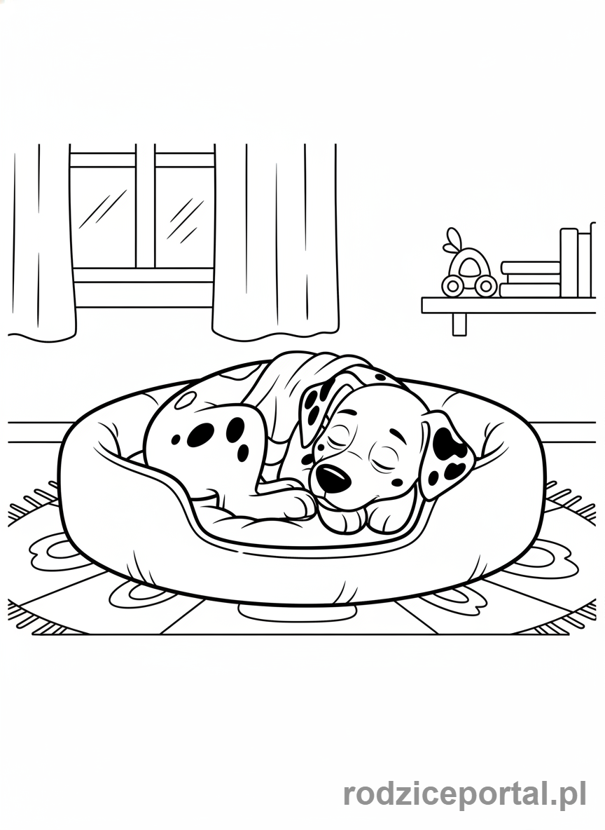 Kolorowanka Marshall - Marshall śpiący w legowisku