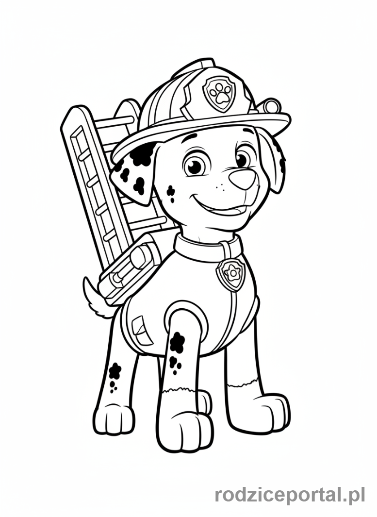 Kolorowanka Marshall - Marshall z psią paką na plecach