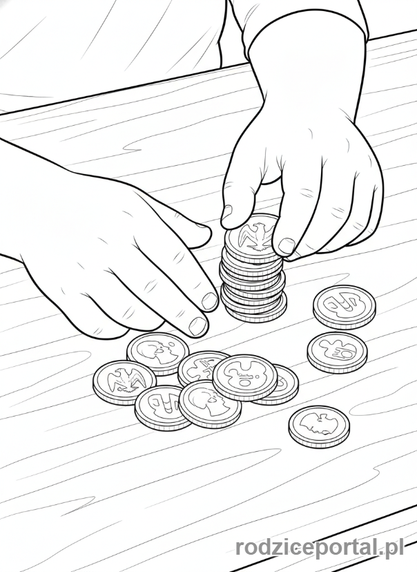 Kolorowanka Matematyczne - Liczenie monet