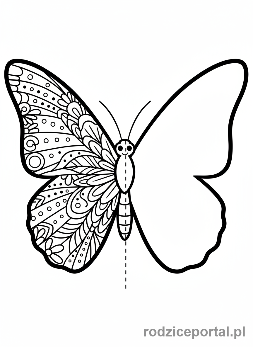Kolorowanka Matematyczne - Motyl symetryczny