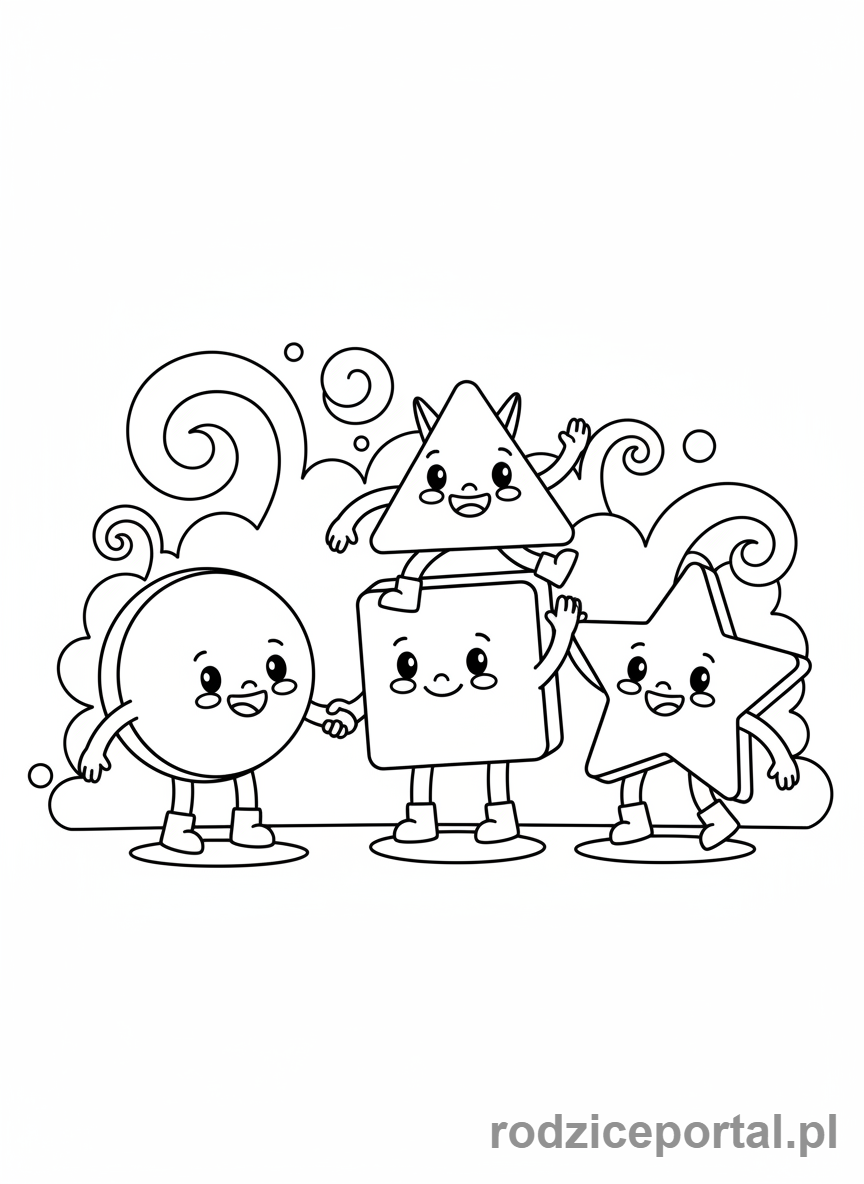 Kolorowanka Matematyczne - Przyjazne kształty