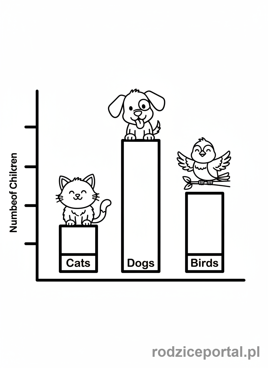 Kolorowanka Matematyczne - Wykres zwierząt