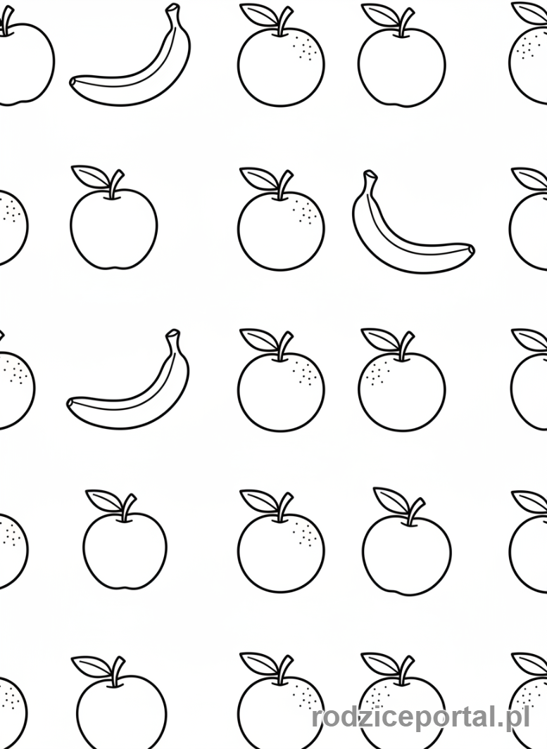 Kolorowanka Matematyczne - Wzory z owoców