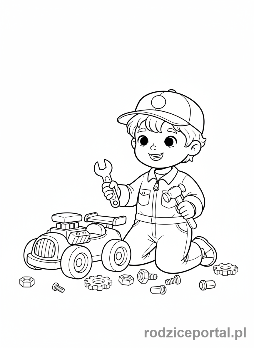 Kolorowanka Mechanik - Dziecko jako mechanik