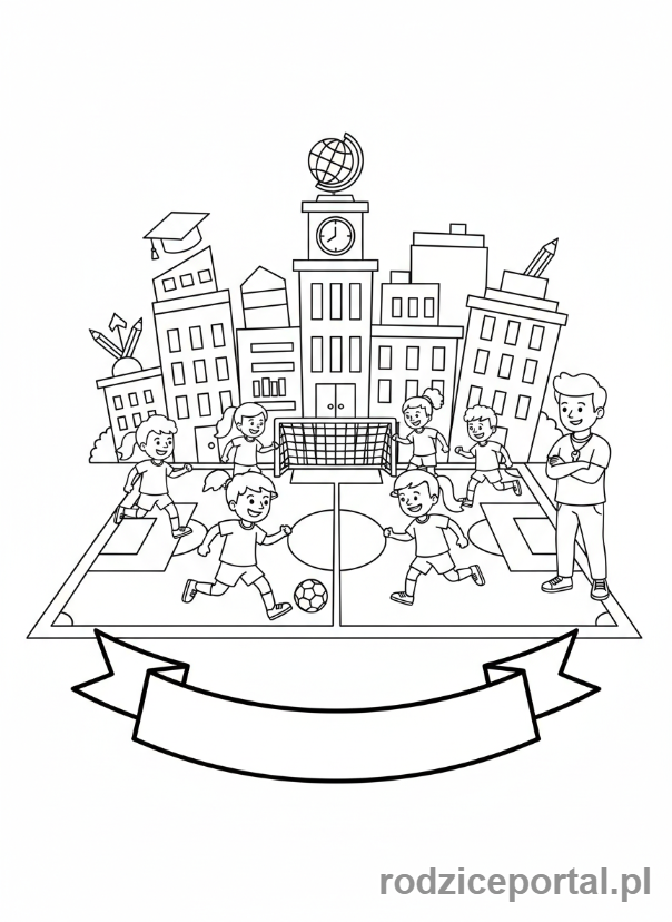 Kolorowanka Miasto Edukacyjne - Boisko sportowe