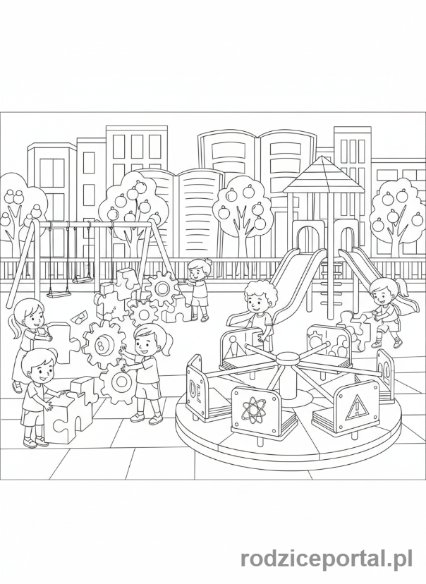 Kolorowanka Miasto Edukacyjne - Plac zabaw edukacyjny