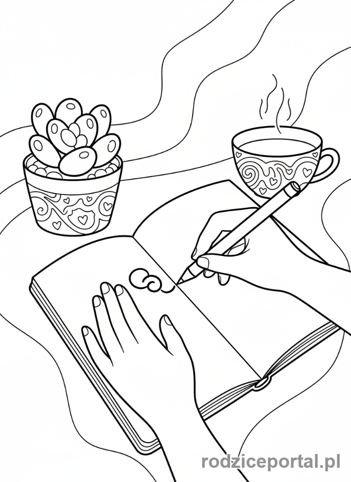 Kolorowanka Mindfulness Ćwiczenia - Dziennik wdzięczności