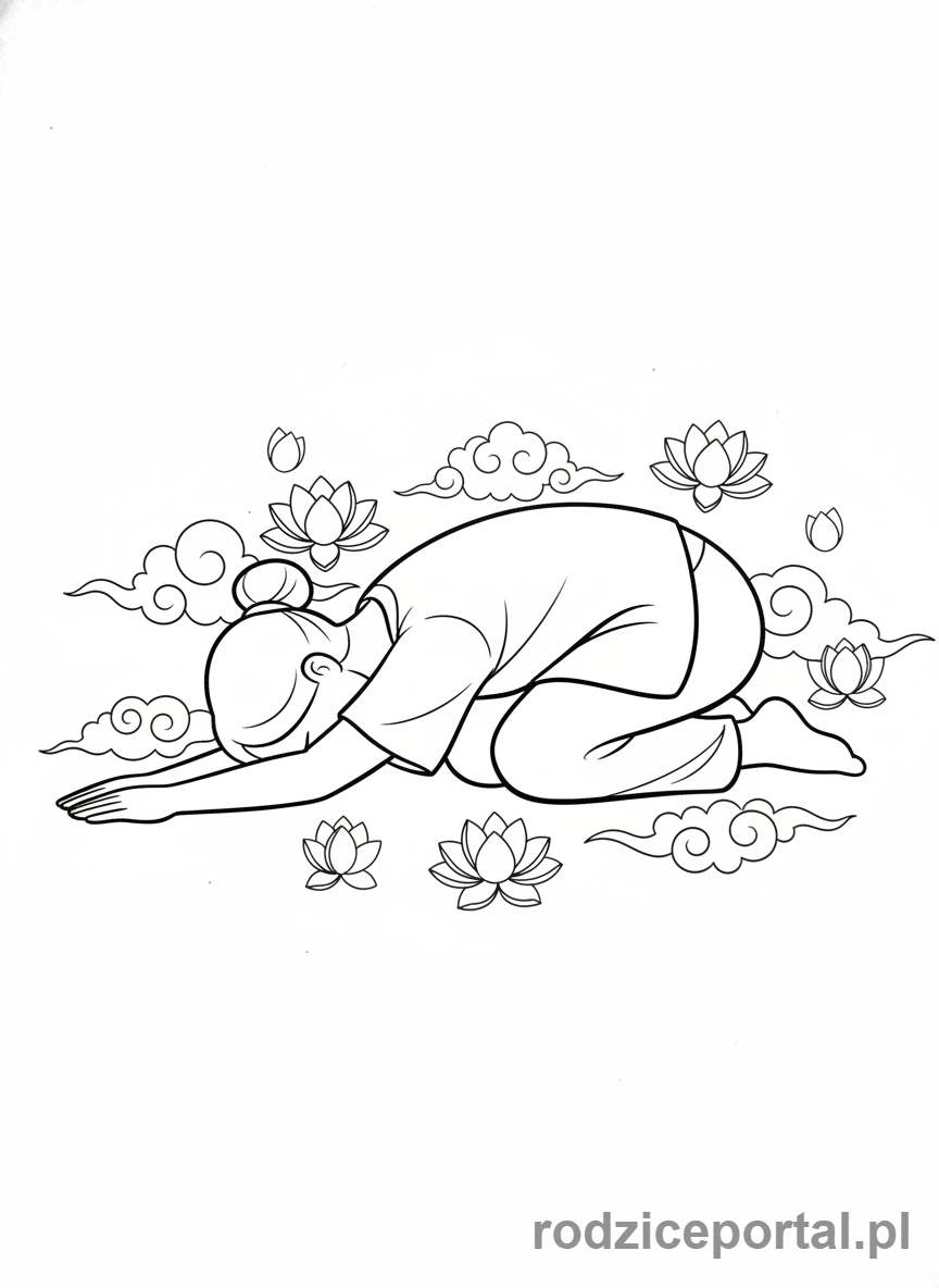 Kolorowanka Mindfulness Ćwiczenia - Prosta joga