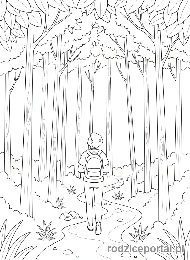 Kolorowanka Mindfulness Ćwiczenia - Spacer w lesie
