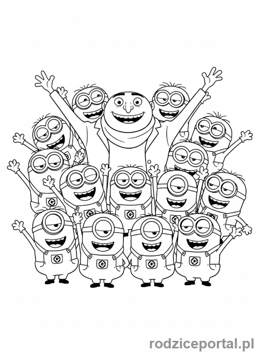 Kolorowanka Minionki - Gru i Minionki