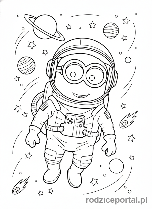 Kolorowanka Minionki - Minion astronauta