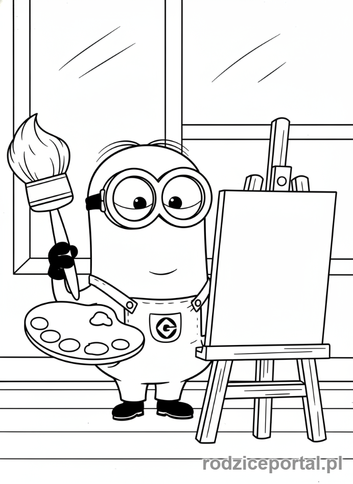 Kolorowanka Minionki - Minion malarz
