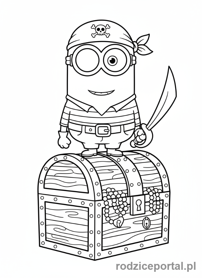 Kolorowanka Minionki - Minion pirat
