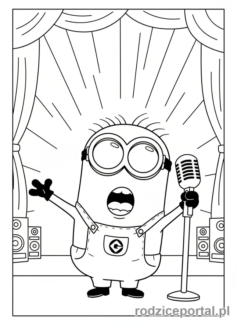 Kolorowanka Minionki - Minion śpiewający