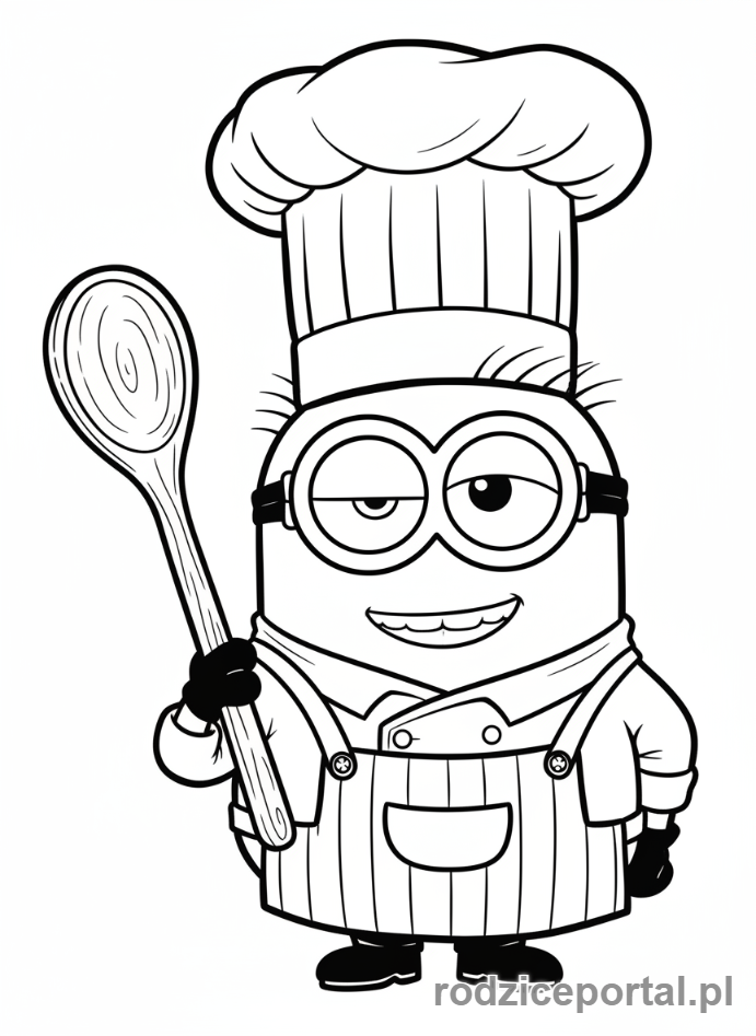 Kolorowanka Minionki - Minion szef kuchni