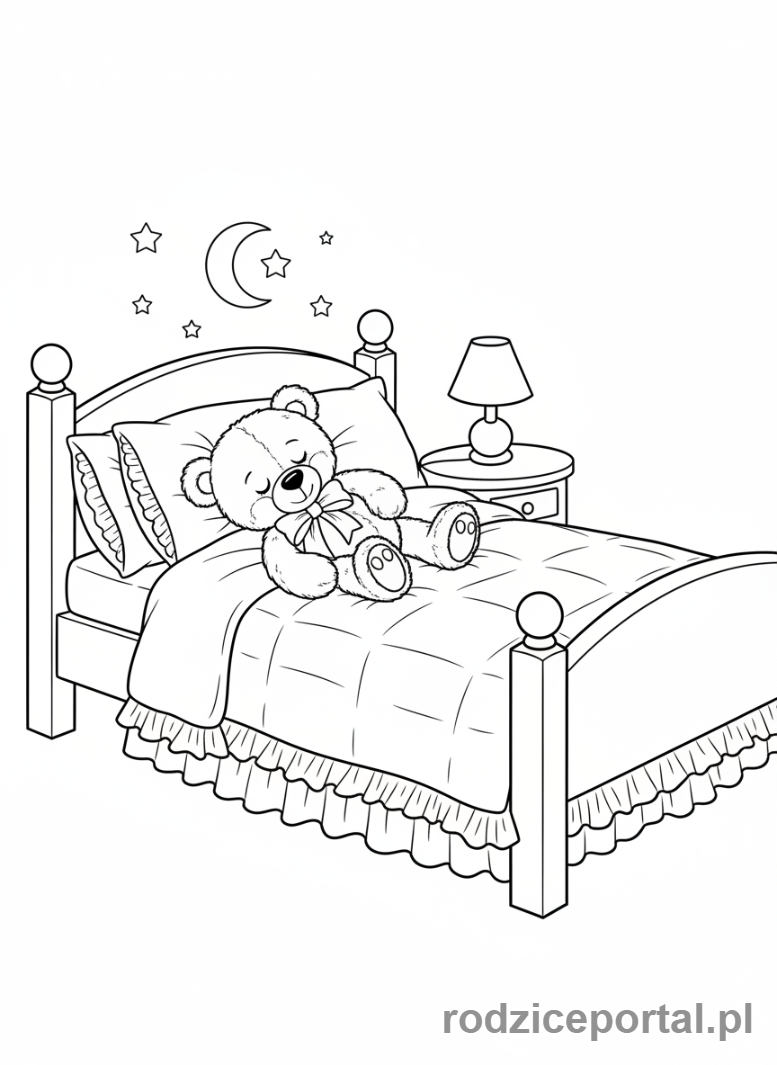 Kolorowanka Miś - Miś śpiący