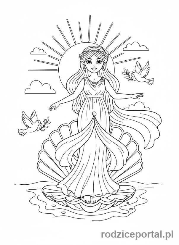 Kolorowanka Mitologia - Afrodyta