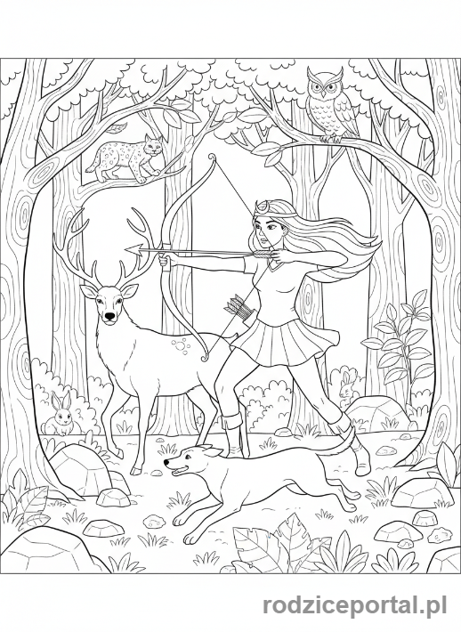 Kolorowanka Mitologia - Artemida