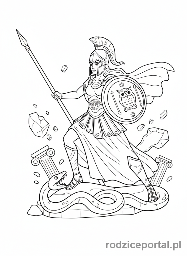 Kolorowanka Mitologia - Atena
